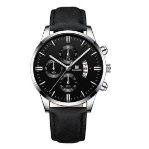 Leather Watch In Black